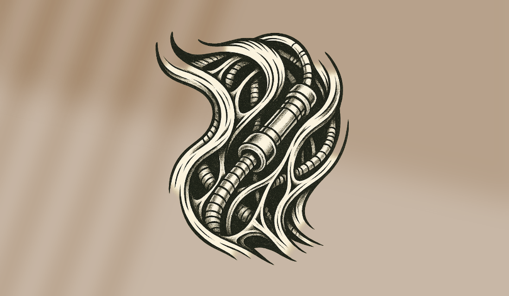 Read more about the article Biomechanik Tattoo Stil – Mensch trifft Maschine