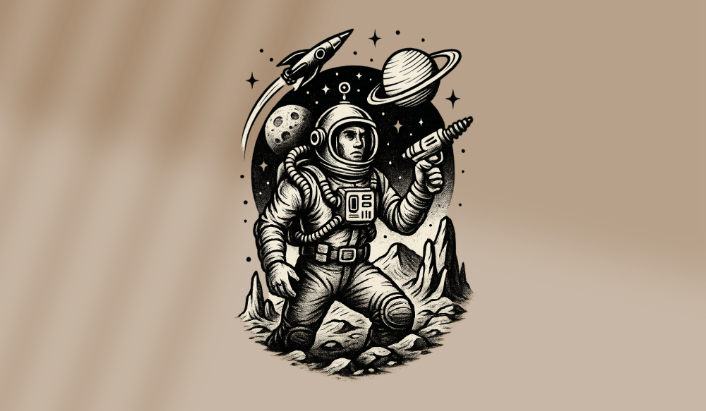 Read more about the article Sci-Fi Illustrative Tattoo Stil – Fantastische Welten in gestochenen Bildern